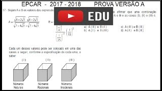 Questão 17 EPCAR 20172018 PROVA VERSÃO A [upl. by Gurl]