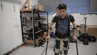 Watch this robotic exoskeleton help a paralyzed man walk [upl. by Corty268]