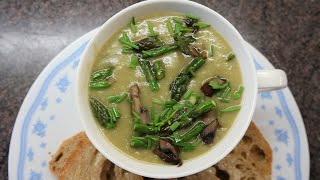 Mushroom amp Asparagus Soup Recipe  My Wifes Quick amp Easy Homemade Vegan  Vegetarian Soup Recipe [upl. by Mccully]