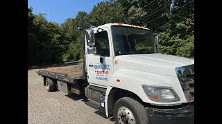 Auction Lot 5 2019 Hino 258 Rollback Tow Truck 22 Jerr Dan Bed Dan Controls [upl. by Chuu606]