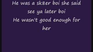 Avril Lavigne  Sk8er boi  Lyrics  Boy version [upl. by Barina469]