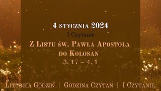 GodzinaCzytań  I Czytanie  4 stycznia 2024 [upl. by Novoj312]