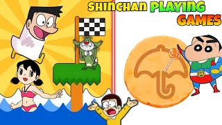 Shinchan And Nobita Playing Mini Games Gone Very Funny  Tik Tap Challenge [upl. by Uda]