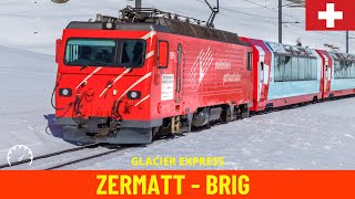 Cab Ride Glacier Express Zermatt  BrigMatterhornGotthardBahn Switzerlandtrain drivers view 4K [upl. by Tterrej662]