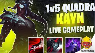 1V5 QUADRA KILL LATEGAME RED KAYN BUILD  Wild Rift HellsDevil Plus Gameplay [upl. by Calvano393]