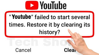 How to fix youtube failed to start several times to restore it by clearing history [upl. by Jochebed361]