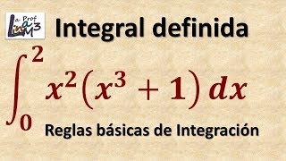 Integral definida aplicando las reglas básicas de integración  La Prof Lina M3 [upl. by Nicram]