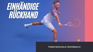 Tennis  Einhändige Rückhand Tutorial [upl. by Earvin]