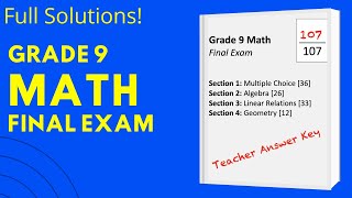 Grade 9 MATH Final Exam full solutions  jensenmathca [upl. by Eniruam]