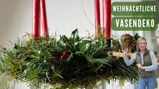 ZWEI IN EINS 🌲❤️ DIY Adventsdeko in amp auf der Glasvase 🌲❤️ zauberhafte Weihnachtsdeko in rot grün 🌲 [upl. by Earle]