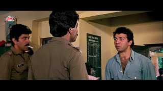 तुम जैसे पुलिस वालो को तो सड़क पर नंगा कर के मारना चाहिए  Sunny Deol Amresh Puri  Bollywood Movie [upl. by Adnarem]