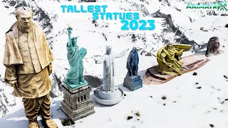 Tallest statues in the world  3D comparison [upl. by Rahas139]