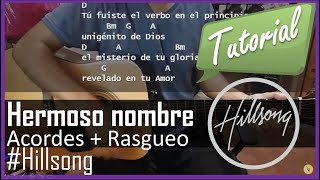 Hermoso nombre tutorial con guitarra acustica  Hillsong  What a Beautiful Name guitar lesson [upl. by Airam]