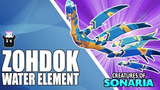 Zohdok Water Element  Creatures of Sonaria Roblox [upl. by Atteoj]