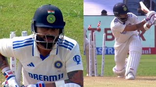 Virat Kohli Wicket Today clean Bowled by Mitchell Santner India vs New Zealand 2nd Test Day 2 [upl. by Mullane359]