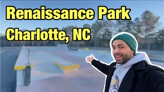 Charlottes Newest Skate Park  Renaissance Park Tour\Review [upl. by Aicatsue709]