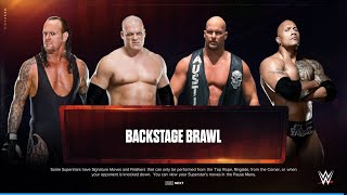 WWE 2K24  The Undertaker Vs Kane Vs Stone Cold Steve Austin Vs The Rock  Backstage Brawl Match [upl. by Seigler]