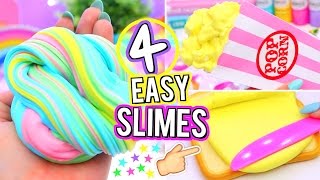 4 Easy DIY Slime Ideas How To Make VIRAL SLIMES [upl. by Airotnes]