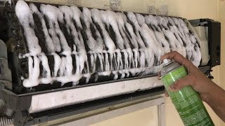 Air Conditioner Cleaning Indoor and Outdoor Unit Using NuCalgon Coil Cleaner [upl. by Barney902]