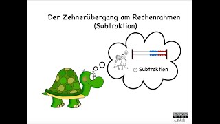 Zehnerübergang am Rechenrahmen  Minus  Subtraktion  Mathe Klasse 1 [upl. by Mahla312]