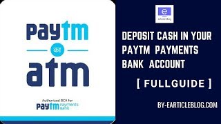 DEPOSIT CASH DIRECTLY IN YOUR PAYTM PAYMENTS BANK ACCOUNT VIA PAYTM KA ATM APP [upl. by Eelibuj399]