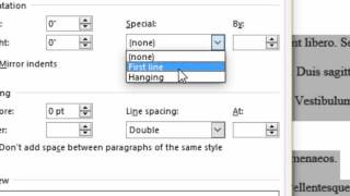 Microsoft Word  First Line Indent [upl. by Akimahs662]