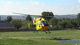 Christoph 62 beim kurzen Landeanflug und beim Start in Radebeul [upl. by Mosra]