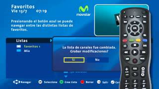 ¿Cómo crear listas de canales favoritos en tu Movistar TV HD [upl. by Llerud]