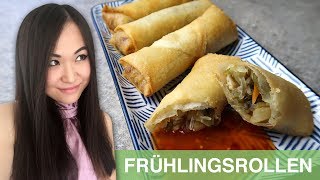 REZEPT Frühlingsrollen selber machen  asiatische Vorspeise [upl. by Zamora560]