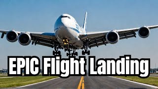 Very UNBELIEVABLE GIANT Plane Flight Landing Boeing 747 Air France Landing at Fiumicino Airport [upl. by Suissac744]