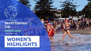 HIGHLIGHTS 2024 World Triathlon Cup Elite Women [upl. by Ellga659]