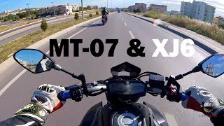 Yamaha MT07 amp Yamaha XJ6 Diversion F  Motosiklet Testi 2  Motovlogger Buluşması 3 [upl. by Adelice]