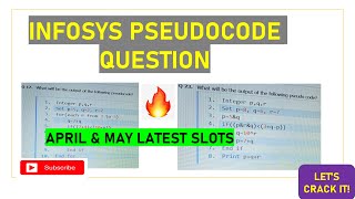 INFOSYS PSEUDOCODE QUESTIONS ANSWERS infosys pseudocode coding puzzles aptitude [upl. by Sinaj]