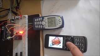 Arduino hacked ericsson mobile phone GSM remote control [upl. by Sixela]