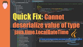 Quick Fix JSON parse error Cannot deserialize value of type javatimeLocalDateTime [upl. by Ziom]