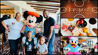 CHARACTER BREAKFAST AT TOPOLINO’S TERRACE  RIDING THE SKYLINER  RESORT HOPPING TO ART OF ANIMATION [upl. by Nolrah813]