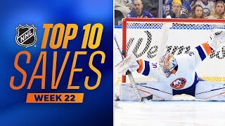 Top 10 Saves from Week 22 202324 NHL Season [upl. by Kcaj]