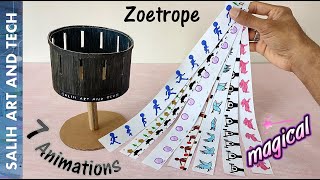 Zoetrope  How to make Zoetrope  Classic Paper Animation  Optical Illusion [upl. by Yroger760]