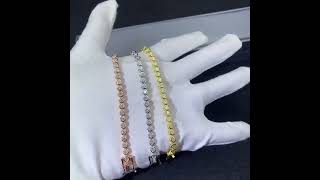 3mm bazel setting tennis bracelets tennisbracelet bracelets jewellery moissanitejewelry [upl. by Ahsem]