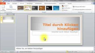 Video Marketing mit PowerPoint 2010 Präsentation erstellen 412 Erste Folie in deutsch [upl. by Swetiana]