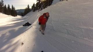 negligent snowboarder hits skier from behind [upl. by Huba]