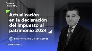 Actualización en la declaración del impuesto al patrimonio 2024 [upl. by Anoirb246]