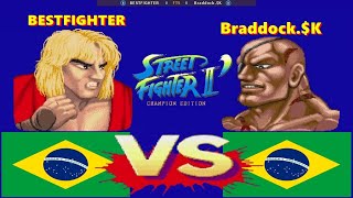 Street Fighter II Champion Edition BESTFIGHTER vs BraddockK FT5 [upl. by Adlitam852]