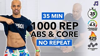 1000 REPS Ab Challenge  INTENSE Six Pack Abs At Home Workout No Equipment [upl. by Ahtilat374]