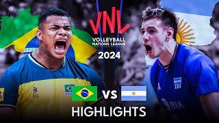 🇧🇷 BRAZIL vs ARGENTINA 🇦🇷  Highlights  Mens VNL 2024 [upl. by Coridon541]