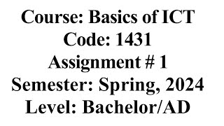 1431 Assignment 1 Spring 2024 English aiou Assignment [upl. by Andy]