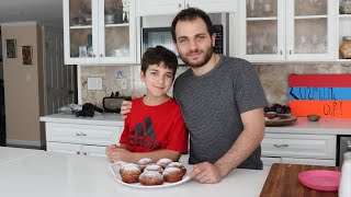 Arnak and Arqa Make Ponchik  Cream Filled Donuts  Heghineh Cooking Show [upl. by Akzseinga]