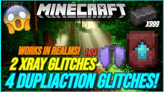 MINECRAFT ALL OP GLITCHES IN 121 BEDROCK DUPLICATION AND XRAY GLITCHES WORKING [upl. by Esinart]