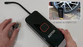 AstroAI Cordless Tire Inflator Portable Air Compressor 6600 mAh Battery amp DC Cord 150PSI Review [upl. by Atews190]