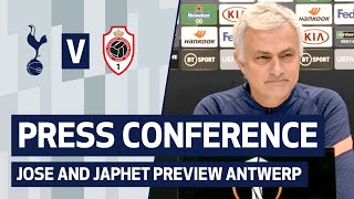 PRESS CONFERENCE  JOSE MOURINHO AND JAPHET TANGANGA PREVIEW ROYAL ANTWERP [upl. by Andryc361]